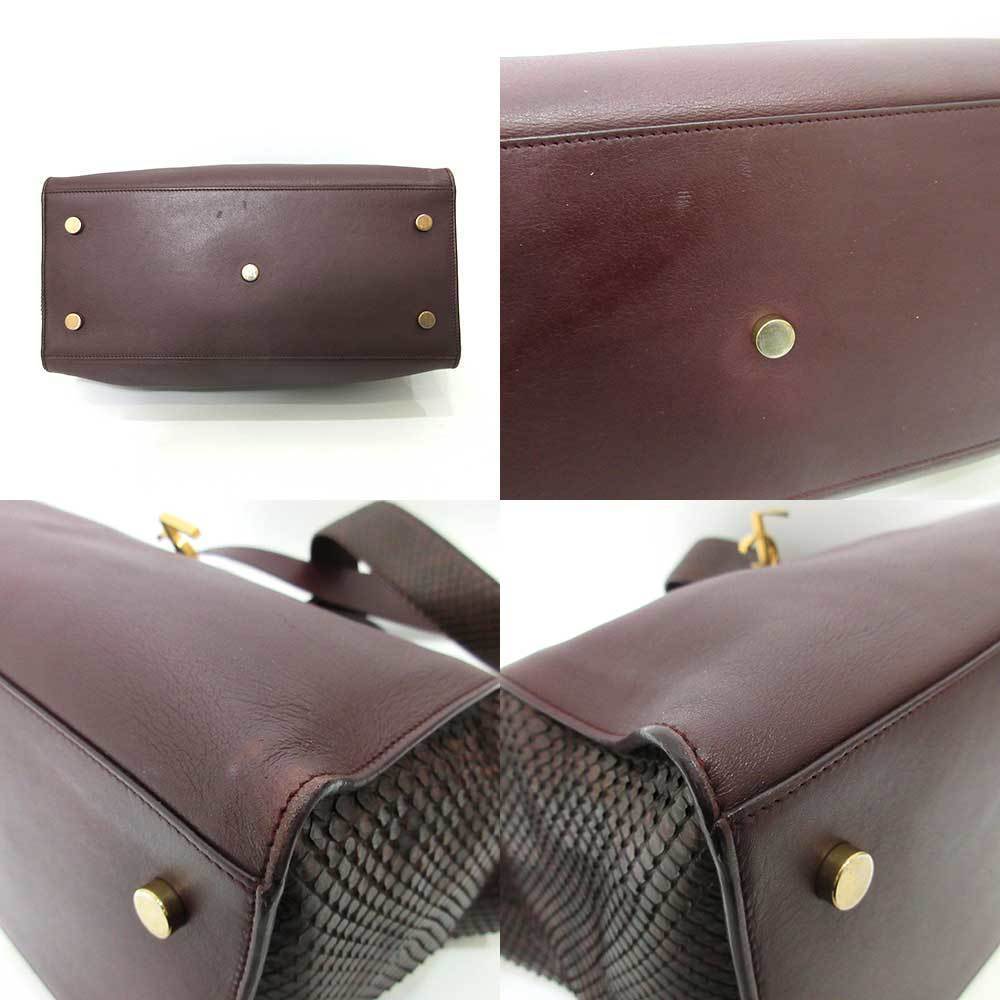 Saint Laurent Python Handbag Red - image 3